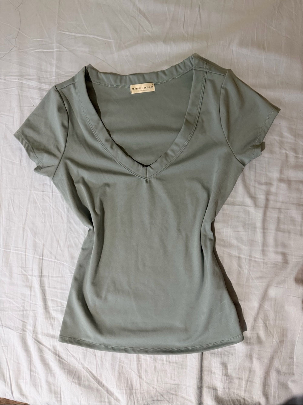 Everyday V-Neck Tee in Teal Gray - Comfortable Women's Top